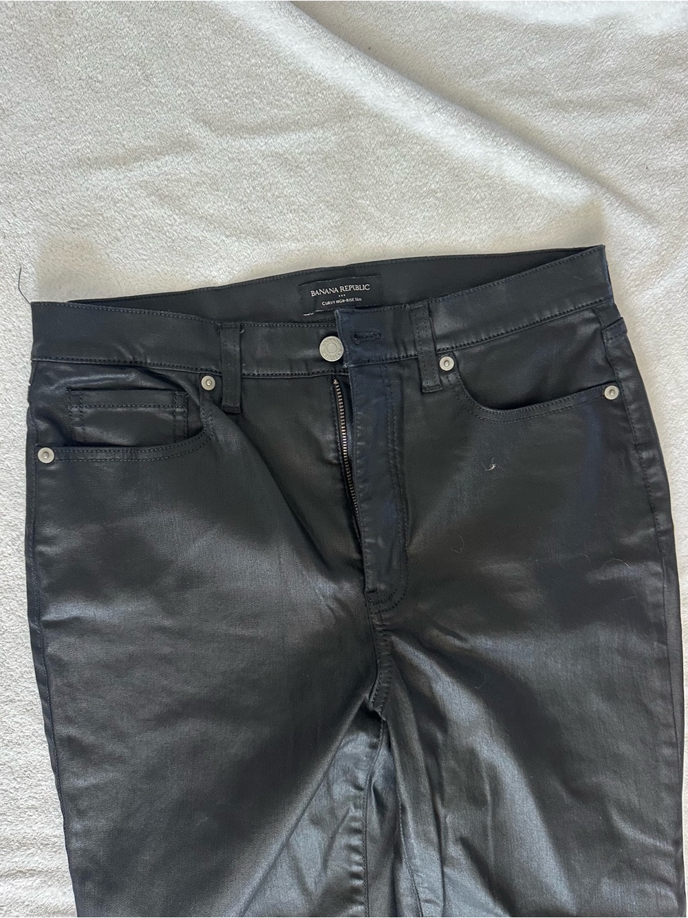 Banana Republic Black Coated Skinny Jeans